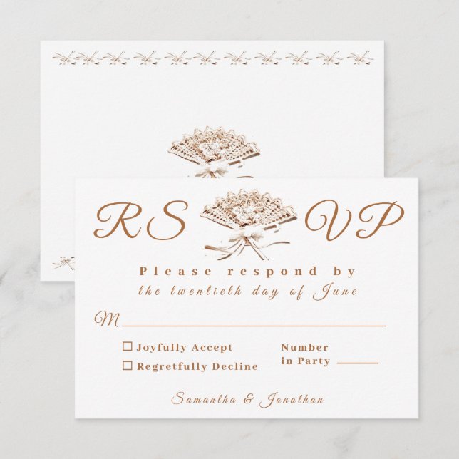 Traditional Victorian Wedding RSVP Card (Front/Back)