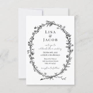 Traditional Vines Formal Wedding Invitation