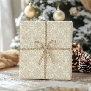 Traditional Vintage Beige Christmas Wrapping Paper