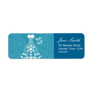 Traditional vintage bride wedding blue and white