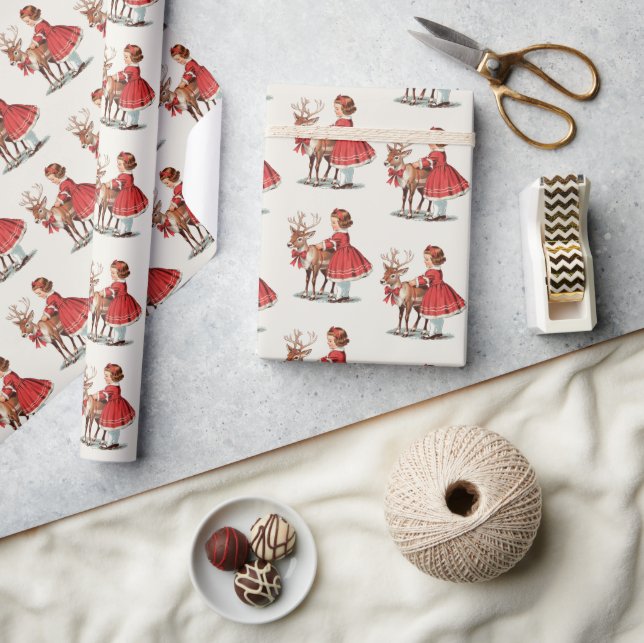 Traditional Vintage Cat Christmas Wrapping Paper (Crafts)