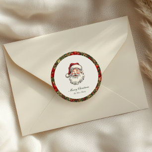 Traditional Vintage Christmas Classic Round Sticker