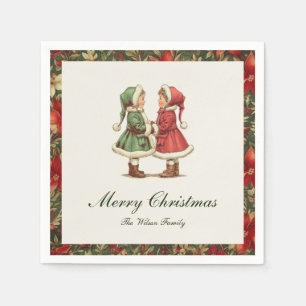 Traditional Vintage Christmas Napkin