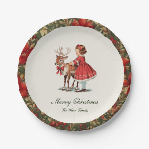Traditional Vintage Christmas Paper Plate