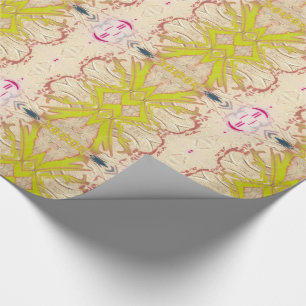 Traditional Vintage Gold Chartreuse Yellow Ribbons Wrapping Paper