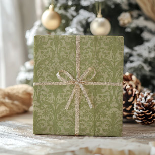 Traditional Vintage Green Christmas Wrapping Paper