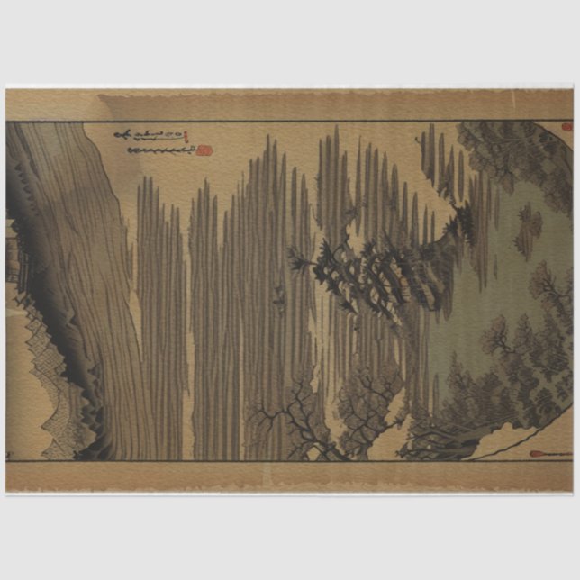 Traditional vintage Japanese nature Landscape No1  Tissue Paper (Front)