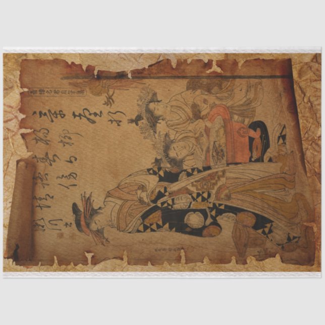 Traditional vintage Japanese women portrait Tissue Paper (Front)