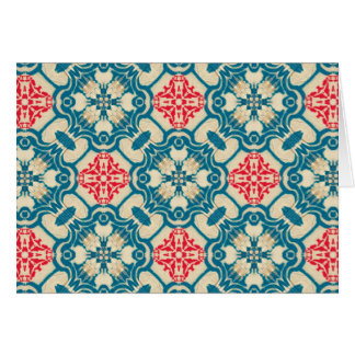 Traditional Vintage Large Blue Red Gold Scrollwork