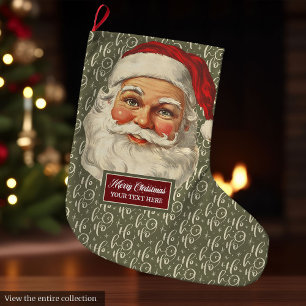 Traditional Vintage Santa Claus Stocking Holiday