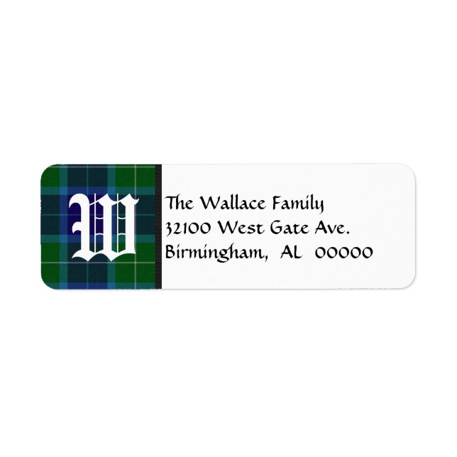 Traditional Wallace Tartan Plaid Monogram (Front)