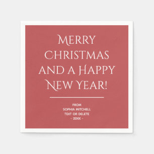 Traditional - Warm Red - Merry Christmas Napkins