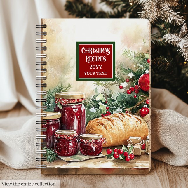 Traditional Watercolor Holiday Recipe Planner Notebook (Traditional Watercolor Holiday Recipe Planner)