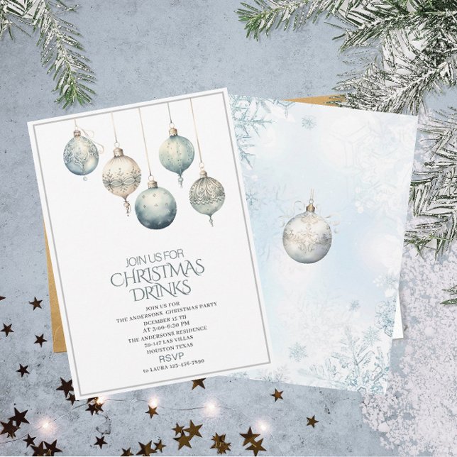 Traditional Watercolor Winter Merry Christmas Invi Invitation (Creator Uploaded)