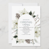 Traditional Watercolor Winter Merry Christmas Invi