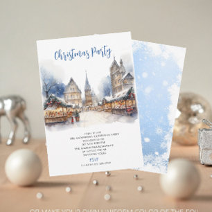 Traditional Watercolor Winter Merry Christmas Invitation