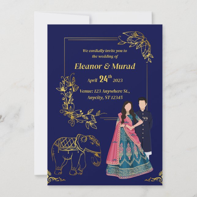 Traditional Wedding Invitation Couple Wedding card (Front)