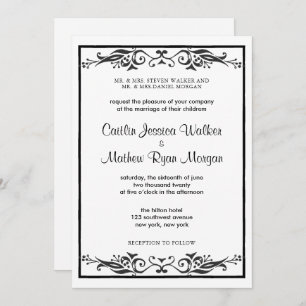 Traditional Wedding Invitation - Flourishes
