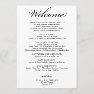 Traditional Wedding Itinerary - Wedding Welcome Programme