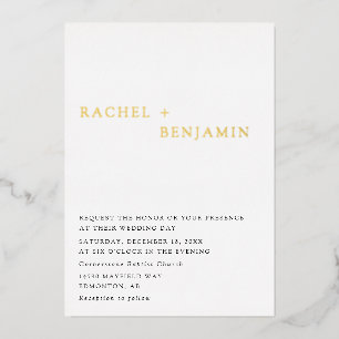 Traditional Wedding Minimalist Gold Foil Elegant
