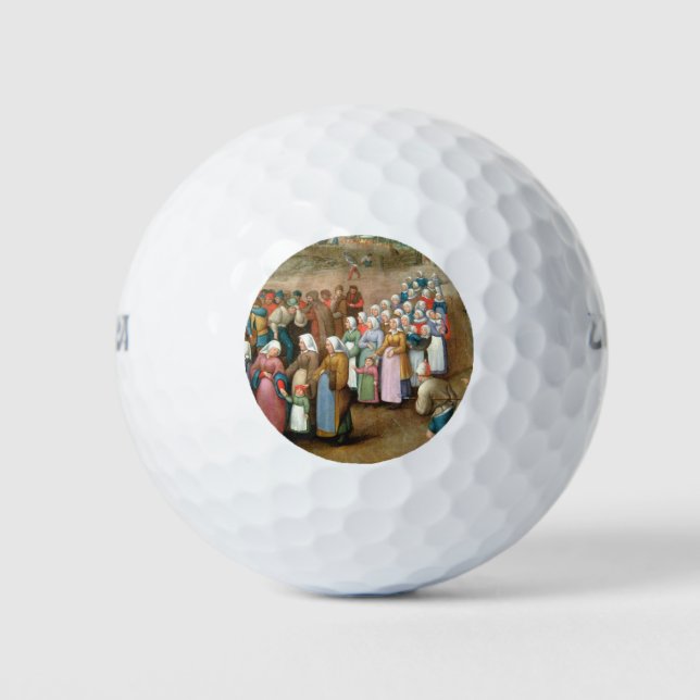 Traditional Wedding Procession (Vintage Art) Golf Balls (Front)