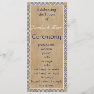 Traditional Wedding Program and Wedding Party Card