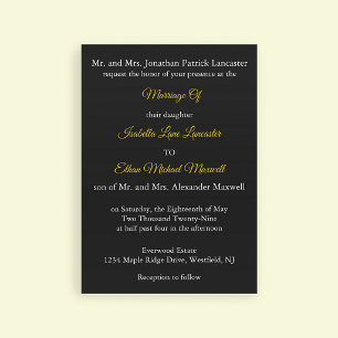 Traditional Wedding with Both Parents Names on Invitation