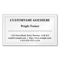 Traditional Weight Trainer Magnetic Business Card