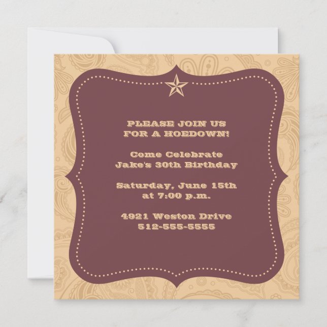 Traditional Western Invitation (Front)