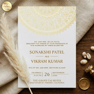 Traditional White Gold Mandala Indian Wedding