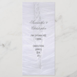 Traditional white wedding church wedding program programme