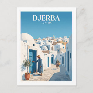 Traditional whitewashed houses of Erriadh Tunisia Postcard