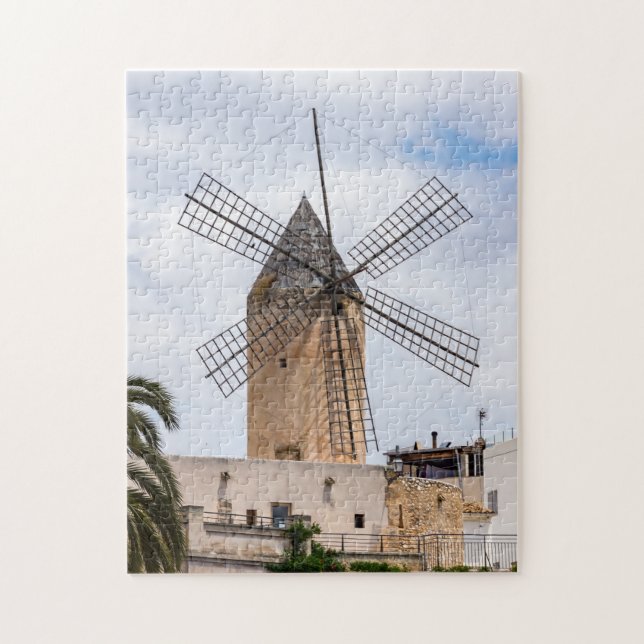 Traditional windmill in Palma de Mallorca - Spain Jigsaw Puzzle (Vertical)