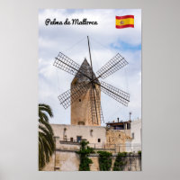 Traditional windmill in Palma de Mallorca - Spain