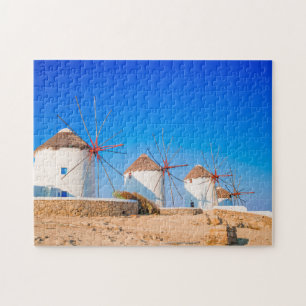Traditional Windmills on Mykonos Island, Greece Jigsaw Puzzle