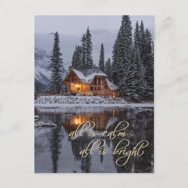 Traditional Winter Holiday Christmas Postcard (Front)