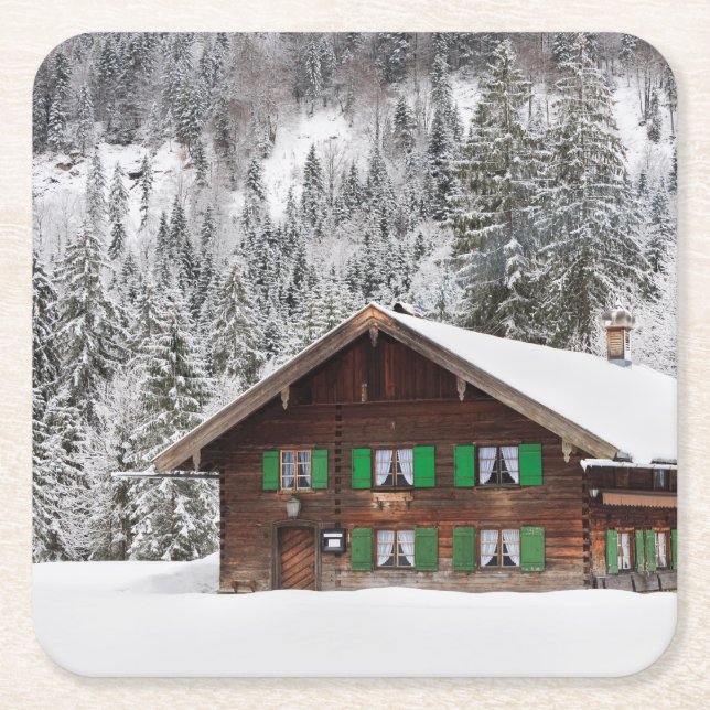 Traditional wooden house in Bavaria coaster (Front)
