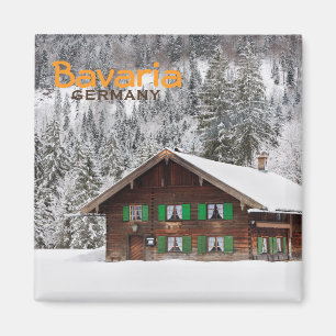 Traditional wooden house in Bavaria text magnet