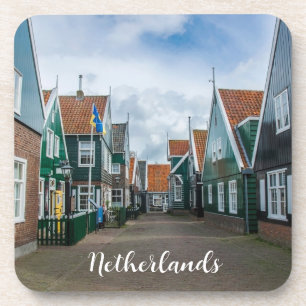 Traditional wooden houses in Marken village Coaster