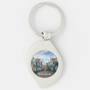 Traditional wooden houses in Marken village Key Ring