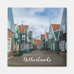 Traditional wooden houses in Marken village Magnet