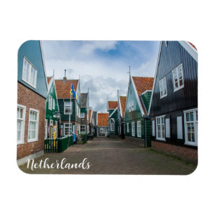 Traditional wooden houses in Marken village Magnet