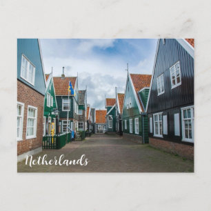 Traditional wooden houses in Marken village Postcard