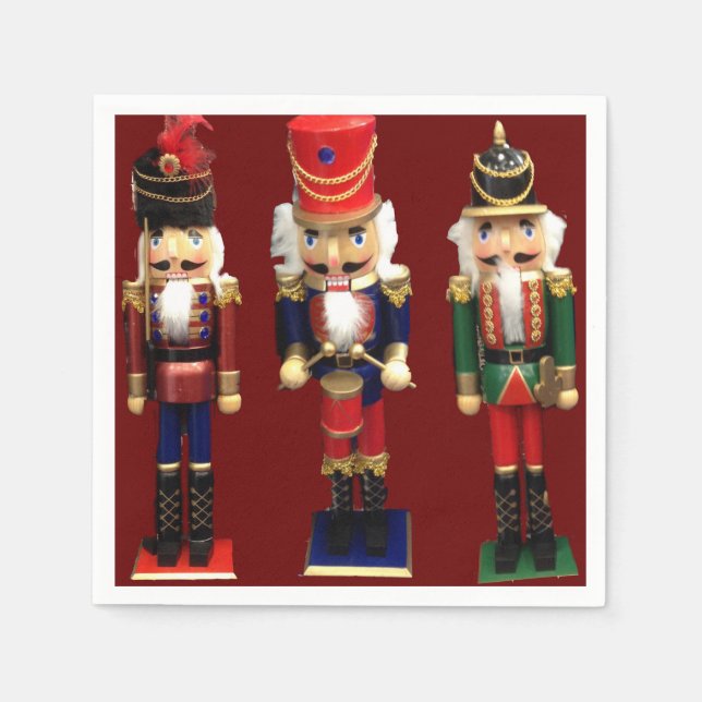 Traditional Wooden Nutcracker Figures  Napkin (Front)