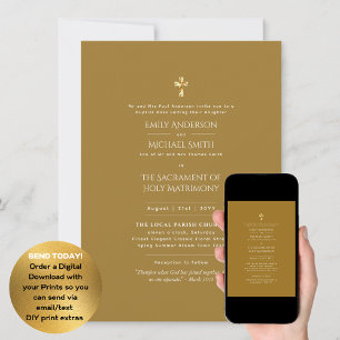 Traditional Wording Catholic Wedding Nuptial Mass Invitation