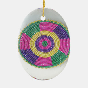 Traditional Woven Plate whirl Ceramic Tree Decoration
