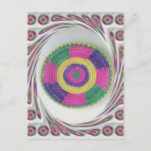 Traditional Woven Plate whirl Postcard