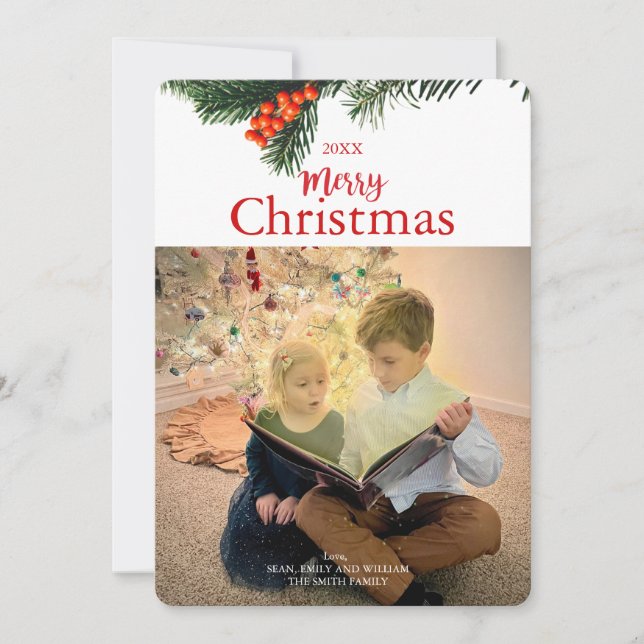 Traditional Wreath Christmas Card (Front)