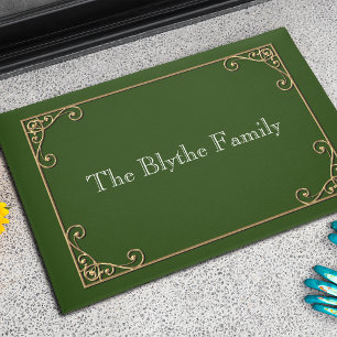 Traditionalist Gold Frame Family Name Doormat