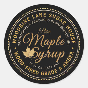 Traditionally Made Wood-fired syrup maple leaf Cla Classic Round Sticker